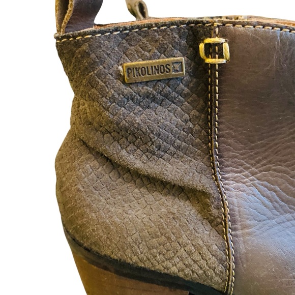 Pikolinos Gray Leather Ankle Boots Women Size 37 - Picture 5 of 8